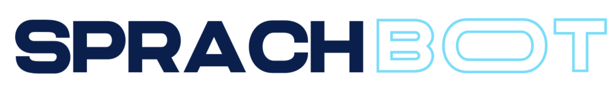 SPRACHBOT Logo – modernes zweifarbiges Markenlogo für Sprachsoftware und KI-Sprachassistenten.